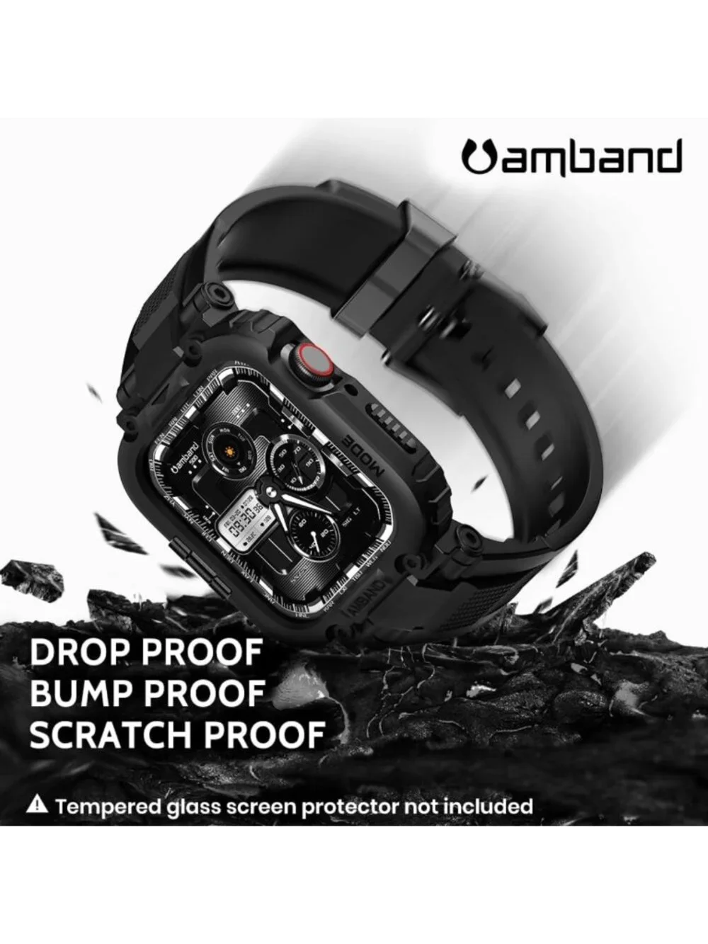 Rugged Protective Case for Apple Watch 45mm/44mm - Sport Band Compatible, Men’s